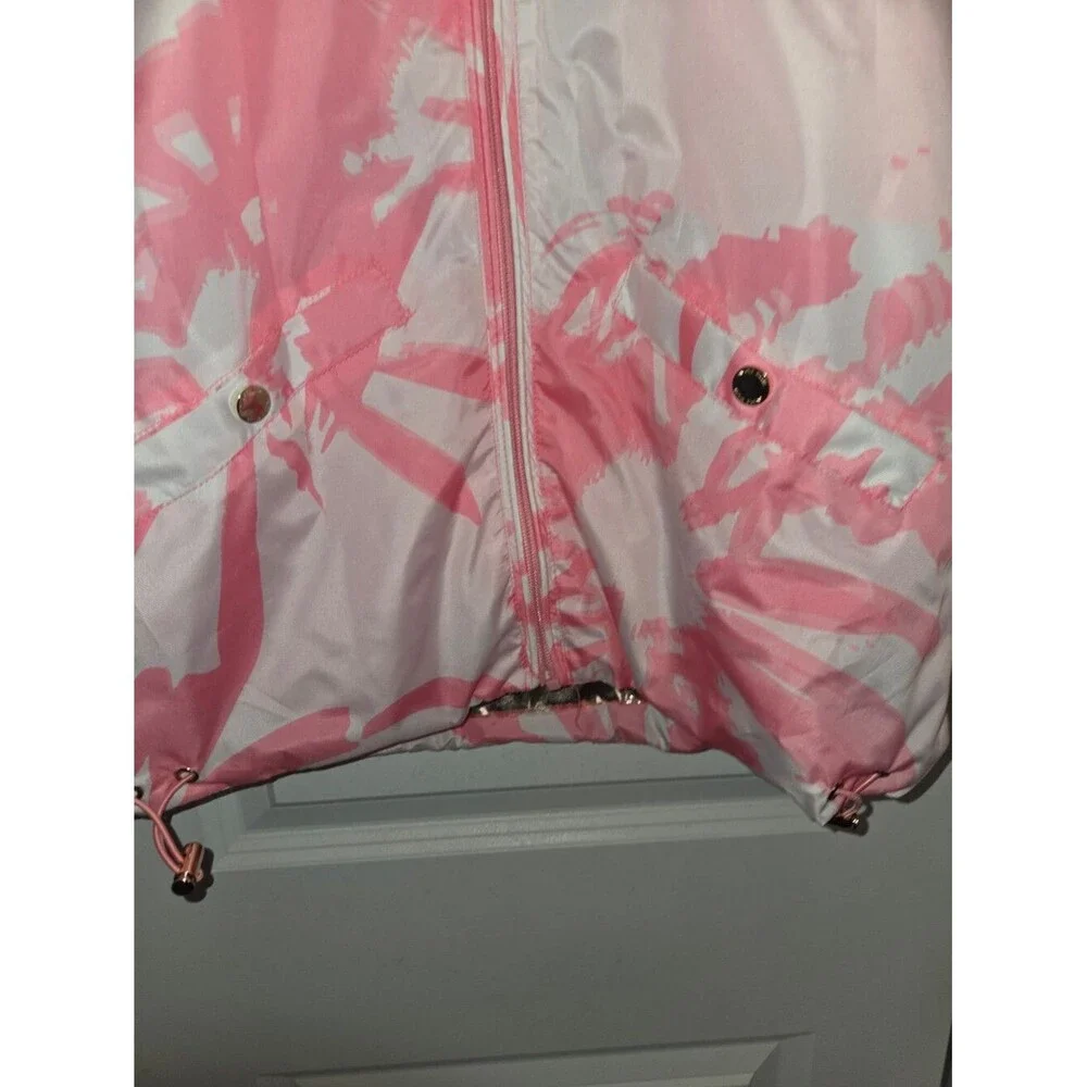 Nicole Miller Pink Floral Metallic Lined Jacket
